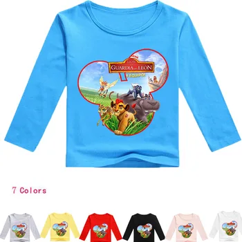Kevadel, Lapsed, Beebi Poiss Pika Varrukaga T-Särgid Cartoon Kuningas Lõvi Guard Simba Prindi Tüdruk Lapsed O-Kaeluse Tee Peal Poisi Riided