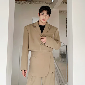 Meeste Korea Stiilne Mood Lühike Stiil Sobiks Jakk Bleiser Mees Harajuku Trendikas Ülikond, Mantel Net Kuulsus Stiilis Bleiserid Etapp Riided